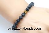 CGB8850 8mm, 10mm black labradorite & drum hematite power beads bracelets