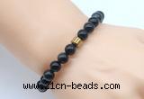 CGB8852 8mm, 10mm black obsidian & drum hematite power beads bracelets