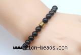 CGB8853 8mm, 10mm smoky quartz & drum hematite power beads bracelets