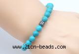 CGB8856 8mm, 10mm turquoise & drum hematite power beads bracelets