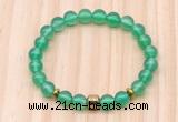 CGB8862 8mm, 10mm green agate, drum & rondelle hematite beaded bracelets