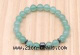 CGB8863 8mm, 10mm green aventurine, drum & rondelle hematite beaded bracelets