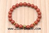 CGB8867 8mm, 10mm red jasper, drum & rondelle hematite beaded bracelets