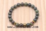 CGB8871 8mm, 10mm dragon blood jasper, drum & rondelle hematite beaded bracelets