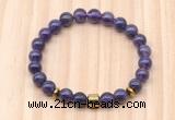 CGB8884 8mm, 10mm amethyst, drum & rondelle hematite beaded bracelets