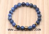 CGB8885 8mm, 10mm sodalite, drum & rondelle hematite beaded bracelets