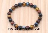 CGB8888 8mm, 10mm colorful tiger eye, drum & rondelle hematite beaded bracelets