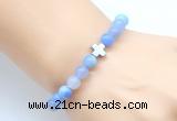CGB8891 8mm, 10mm blue agate & cross hematite power beads bracelets