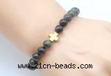 CGB8901 8mm, 10mm dragon blood jasper & cross hematite power beads bracelets