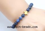 CGB8915 8mm, 10mm sodalite & cross hematite power beads bracelets