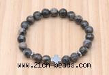 CGB8938 8mm, 10mm grey opal, cross & rondelle hematite beaded bracelets