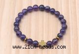 CGB8944 8mm, 10mm amethyst, cross & rondelle hematite beaded bracelets