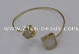 CGB895 12mm - 14*15mm freeform druzy agate gemstone bangles