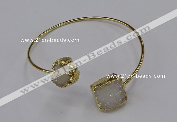 CGB895 12mm - 14*15mm freeform druzy agate gemstone bangles