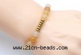 CGB8955 8mm, 10mm yellow aventurine & rondelle hematite beaded bracelets