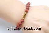 CGB8957 8mm, 10mm red jasper & rondelle hematite beaded bracelets