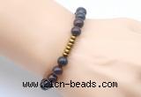 CGB8958 8mm, 10mm brecciated jasper & rondelle hematite beaded bracelets