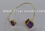 CGB896 12mm - 14*15mm freeform druzy agate gemstone bangles