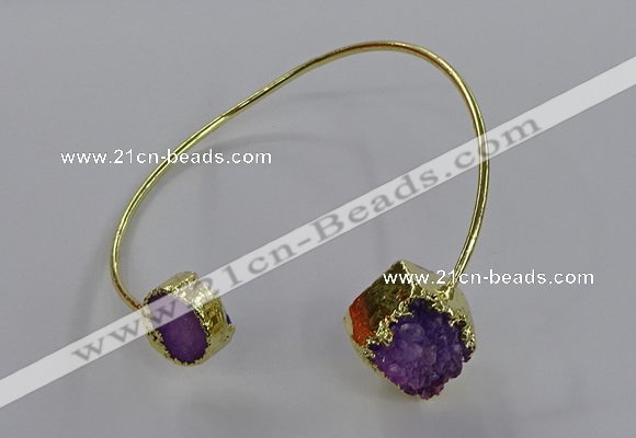 CGB896 12mm - 14*15mm freeform druzy agate gemstone bangles