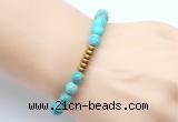 CGB8962 8mm, 10mm blue sea sediment jasper & rondelle hematite beaded bracelets