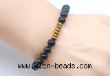 CGB8971 8mm, 10mm golden obsidian & rondelle hematite beaded bracelets