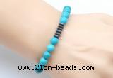 CGB8976 8mm, 10mm turquoise & rondelle hematite beaded bracelets