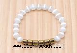 CGB8980 8mm, 10mm tibetan agate & drum hematite beaded bracelets