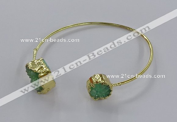 CGB899 12mm - 14*15mm freeform druzy agate gemstone bangles