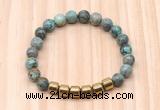 CGB8997 8mm, 10mm African turquoise & drum hematite beaded bracelets