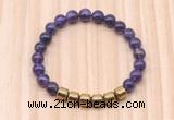 CGB9004 8mm, 10mm amethyst & drum hematite beaded bracelets