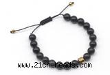 CGB9041 8mm, 10mm golden obsidian & drum hematite adjustable bracelets