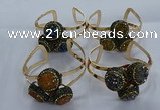 CGB915 20mm - 22mm coin druzy agate gemstone bangles wholesale