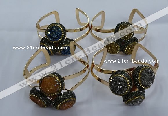 CGB915 20mm - 22mm coin druzy agate gemstone bangles wholesale