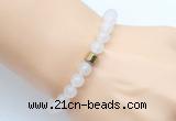 CGB9235 8mm, 10mm white jade & drum hematite power beads bracelets