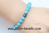 CGB9237 8mm, 10mm blue howlite & drum hematite power beads bracelets