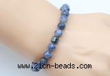 CGB9241 8mm, 10mm blue spot stone & drum hematite power beads bracelets