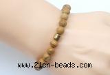 CGB9246 8mm, 10mm wooden jasper & drum hematite power beads bracelets