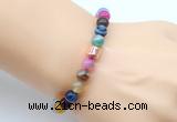 CGB9258 8mm, 10mm colorful banded agate & drum hematite power beads bracelets