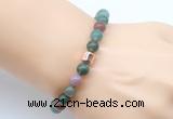 CGB9266 8mm, 10mm Indian agate & drum hematite power beads bracelets