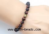 CGB9278 8mm, 10mm red tiger eye & drum hematite power beads bracelets