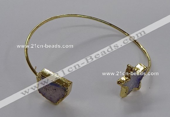 CGB929 15*20mm - 18*18mm freeform & star druzy agate bangles