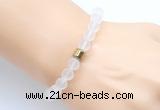 CGB9300 8mm, 10mm matte white crystal & drum hematite power beads bracelets