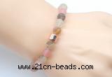 CGB9303 8mm, 10mm matte volcano cherry quartz & drum hematite power beads bracelets