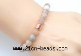 CGB9305 8mm, 10mm matte sunstone & drum hematite power beads bracelets