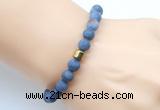 CGB9323 8mm, 10mm matte dumortierite & drum hematite power beads bracelets