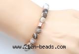 CGB9329 8mm, 10mm matte Australian zebra jasper & drum hematite power beads bracelets