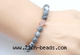 CGB9368 8mm, 10mm grey picture jasper & cross hematite power beads bracelets