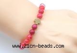 CGB9372 8mm, 10mm red banded agate & cross hematite power beads bracelets