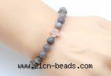 CGB9375 8mm, 10mm Botswana agate & cross hematite power beads bracelets