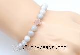 CGB9378 8mm, 10mm white crazy lace agate & cross hematite power beads bracelets